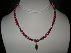 Magenta Pearl Necklace